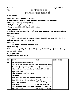 Giáo án Công nghệ Lớp 6 - Tiết 34: Ôn tập chương 2