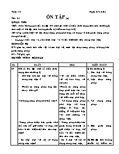 Giáo án Công nghệ Lớp 6 - Tiết 35: Ôn tập chương 2 (Tiếp theo)