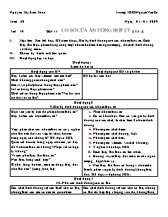 Giáo án Công nghệ Lớp 6 - Tiết 39: Cơ sở của ăn uống hợp lý (Tiếp theo) - Nguyễn Thị Kim Thoa