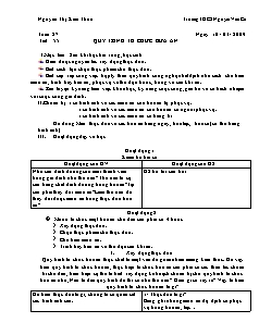 Giáo án Công nghệ Lớp 6 - Tiết 55: Quy trình tổ chức bữa ăn - Nguyễn Thị Kim Thoa