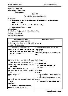 Giáo án Công nghệ Lớp 6 - Tuần 21 - Nguyễn Văn Cường