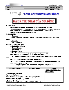 Giáo án Công nghệ Lớp 6 - Tuần 32, Bài 25: Thu nhập của gia đình - Trần Thị Cẩm Nhung