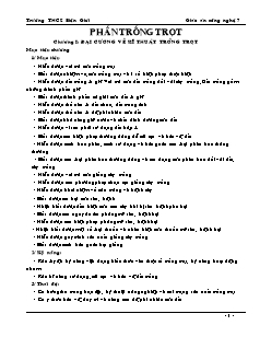 Giáo án Công nghệ Lớp 7 - Chương trình cả năm - Trường THCS Biên Giới