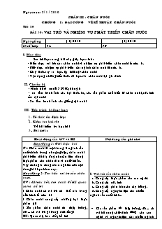 Giáo án Công nghệ Lớp 7 - Chương trình học kì 2