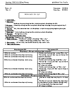 Giáo án Công nghệ Lớp 8 - Tuần 33, Tiết 51: Tổng kết ôn tập (Tiết 1) - Đinh Văn Tuyến