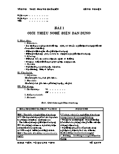 Giáo án Công nghệ Lớp 9 - Bài 1-5 - Vũ Quang Vinh