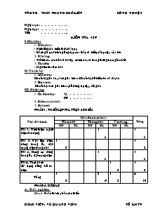 Giáo án Công nghệ Lớp 9 - Kiểm tra 45 phút - Vũ Quang Vinh