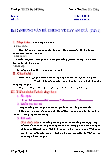 Giáo án Công nghệ Lớp 9 - Tuần 2 - Trường THCS Đạ M'rông