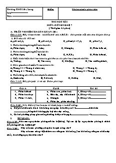 Đề kiểm tra 45 phút Công nghệ Lớp 7 - Trường THCS Đạ Long (Có đáp án)