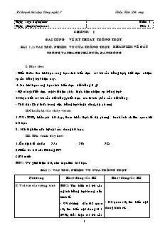 Giáo án Công nghệ Khối 7 - Chương trình cả năm (Bản chuẩn kiến thức)