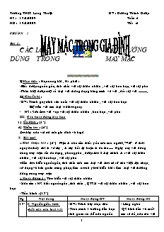 Giáo án Công nghệ Lớp 6 - Bài 1: Các loại vải thường dùng trong may mặc - Dương Thành Được