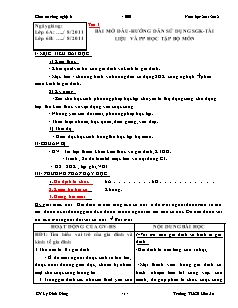 Giáo án Công nghệ Lớp 6 - Chương trình cả năm - Lý Đình Dũng