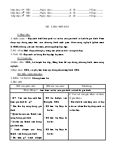 Giáo án Công nghệ Lớp 6 - Tiết 1-6