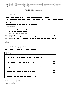 Giáo án Công nghệ Lớp 6 - Tiết 18: Kiểm tra chương 1
