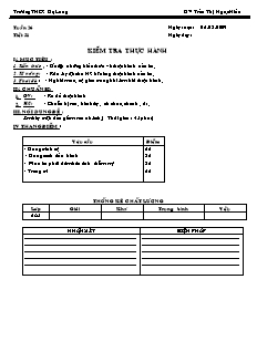 Giáo án Công nghệ Lớp 6 - Tiết 26: Kiểm tra thực hành - Trần Thị Ngọc Hiếu