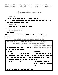 Giáo án Công nghệ Lớp 6 - Tiết 28, Bài 12: Cắm hoa trang trí (Tiết 1)