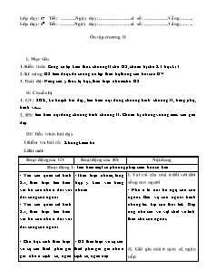 Giáo án Công nghệ Lớp 6 - Tiết 35: Ôn tập chương 2 (Tiết 2)