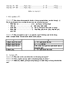 Giáo án Công nghệ Lớp 6 - Tiết 36: Kiểm tra học kì 1 (Bản đẹp)