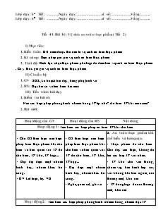 Giáo án Công nghệ Lớp 6 - Tiết 41, Bài 16: Vệ sinh an toàn thực phẩm (Tiết 2)