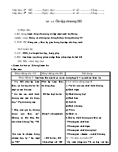 Giáo án Công nghệ Lớp 6 - Tiết 61-65