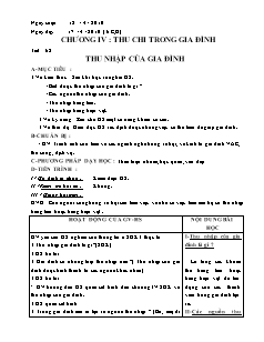 Giáo án Công nghệ Lớp 6 - Tiết 62: Thu nhập của gia đình