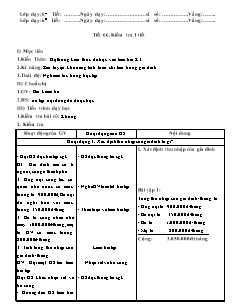 Giáo án Công nghệ Lớp 6 - Tiết 66: Kiểm tra 1 tiết