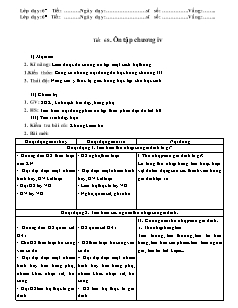 Giáo án Công nghệ Lớp 6 - Tiết 68: Ôn tập chương 4 (Bản hay)