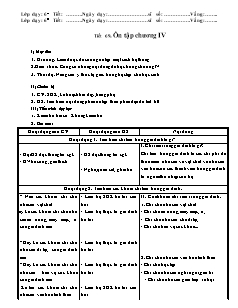 Giáo án Công nghệ Lớp 6 - Tiết 69: Ôn tập chương 4