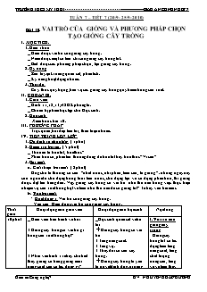 Giáo án Công nghệ Lớp 7 - Bài 10-16 - Nguyễn Hoài Phương