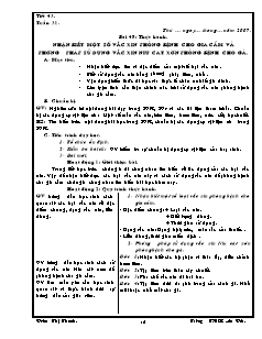 Giáo án Công nghệ Lớp 7 - Bài 48+49 - Đoàn Thị Thanh