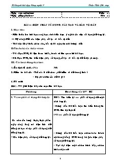 Giáo án Công nghệ Lớp 7 - Chương trình cả năm - Trần Tiến Phương