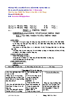 Giáo án Công nghệ Lớp 7 - Chương trình cả năm - Trần Văn Lâm