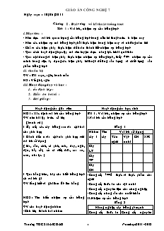 Giáo án Công nghệ Lớp 7 - Chương trình cả năm - Trường THCS Mai Châu