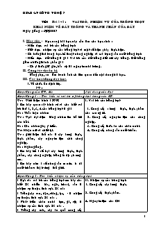 Giáo án Công nghệ Lớp 7 - Tiết 1-47