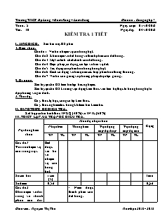 Giáo án Công nghệ Lớp 7 - Tiết 10: Kiểm tra 45 phút - Nguyễn Thị Thu