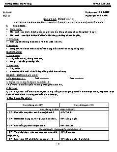 Giáo án Công nghệ Lớp 7 - Tiết 11: Thực hành xác định thành phần cơ giới của đất. Xác định độ pH của đất - Lê Anh Linh