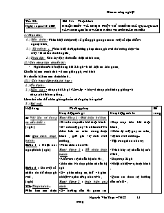 Giáo án Công nghệ Lớp 7 - Tiết 30: Thực hành nhận biết và chọn một số giống gà qua quan sát ngoại hình và đo kích thước các chiều - Nguyễn Văn Thạo