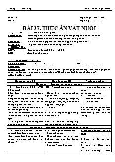 Giáo án Công nghệ Lớp 7 - Tiết 33: Thức ăn vật nuôi - Trần Thị Ngọc Hiếu