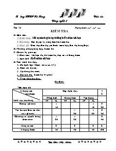 Giáo án Công nghệ Lớp 7 - Tiết 42: Kiểm tra - Bùi Thị Hiền