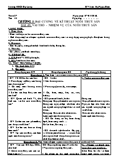 Giáo án Công nghệ Lớp 7 - Tiết 44: Vai trò. Nhiệm vụ của nuôi thuỷ sản - Trần Thị Ngọc Hiếu