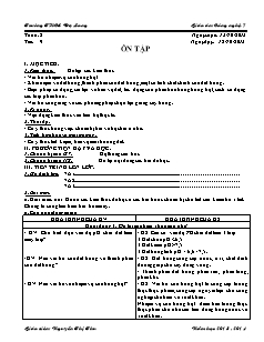 Giáo án Công nghệ Lớp 7 - Tiết 9: Ôn tập - Nguyễn Thị Thu