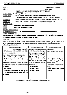 Giáo án Công nghệ Lớp 7 - Tiết 9: Sâu, bệnh hại cây trồng - Lê Anh Linh