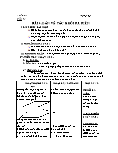 Giáo án Công nghệ Lớp 8 - Chương 1: Bản vẽ các khối hình học - Bài 4+5