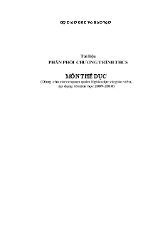 Tài liệu phân phối chương trình THCS môn Thể dục - Năm học 2009-2010