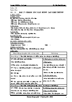 Giáo án Công nghệ Lớp 7 - Bài 27-40 - Bùi Cảnh Dương