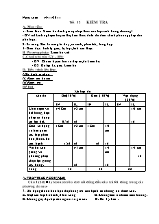 Giáo án Công nghệ Lớp 7 - Tiết 12: Kiểm tra