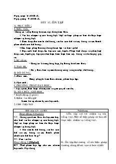 Giáo án Công nghệ Lớp 7 - Tiết 13: Ôn tập (Bản đẹp)