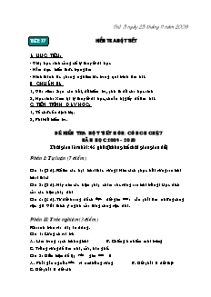 Giáo án Công nghệ Lớp 7 - Tiết 27: Kiểm tra 45 phút