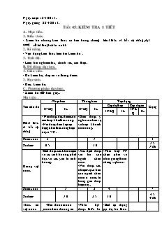 Giáo án Công nghệ Lớp 7 - Tiết 45: Kiểm tra 1 tiết