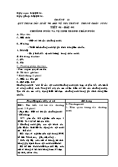 Giáo án Công nghệ Lớp 7 - Tiết 46, Bài 44: Chuồng nuôi và vệ sinh trong chăn nuôi